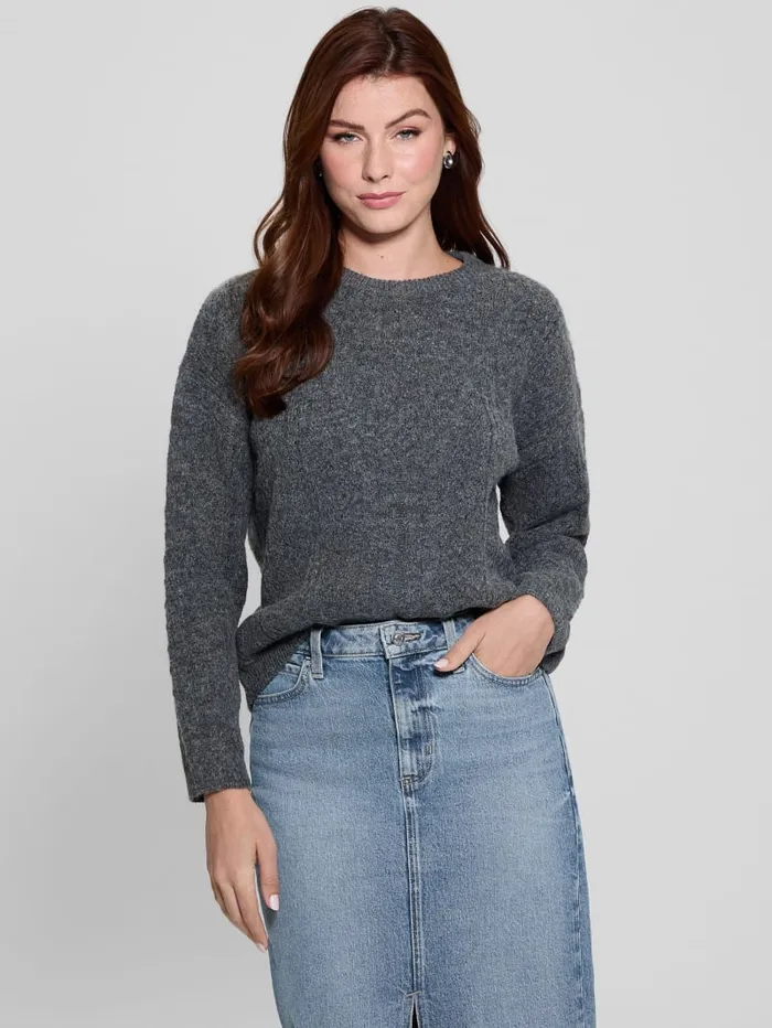 GUESS Sweaters and Knits Sylvie AlpacaBlend Pointelle Sweater White 8211 Women