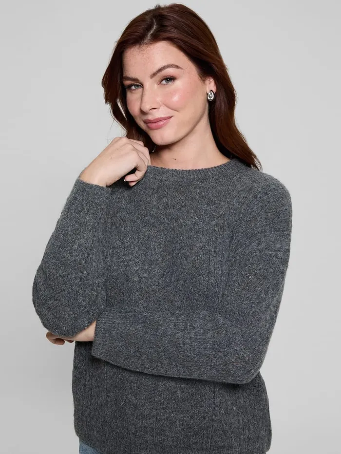 GUESS Sweaters and Knits Sylvie AlpacaBlend Pointelle Sweater White 8211 Women