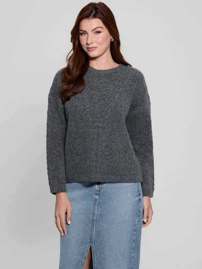 GUESS Sweaters and Knits Sylvie AlpacaBlend Pointelle Sweater White 8211 Women