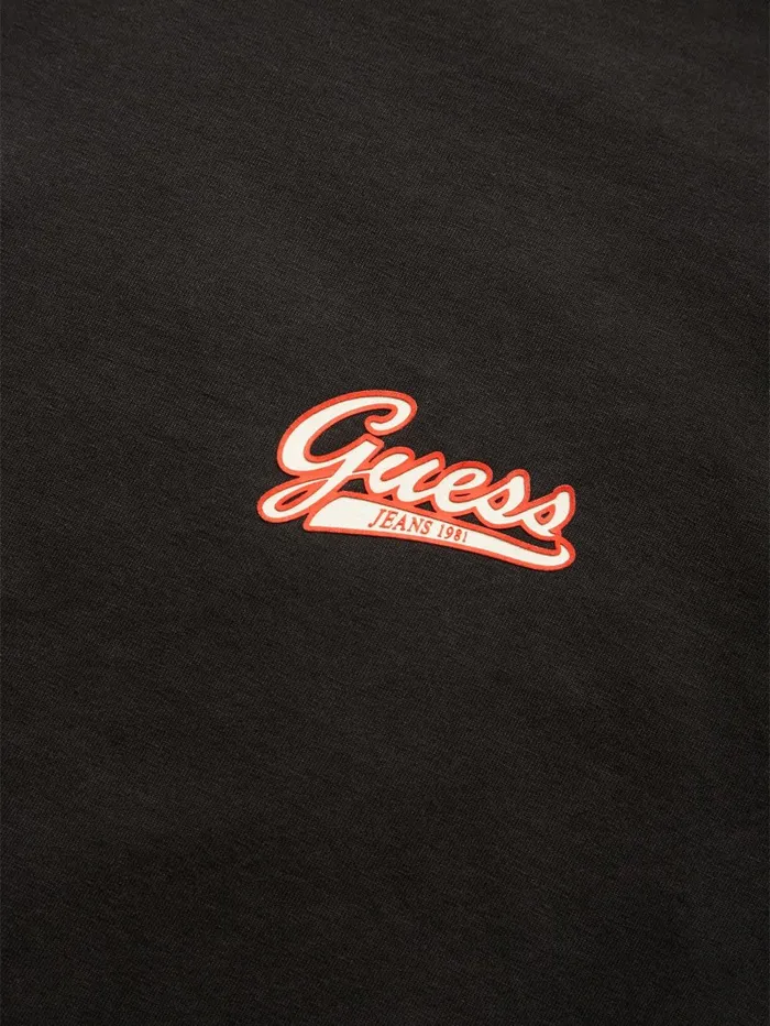 GUESS T Shirts and Tanks Chest Script Logo Tee Red 8211 Men