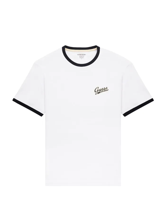 GUESS T Shirts and Tanks Chest Script Logo Tee Red 8211 Men