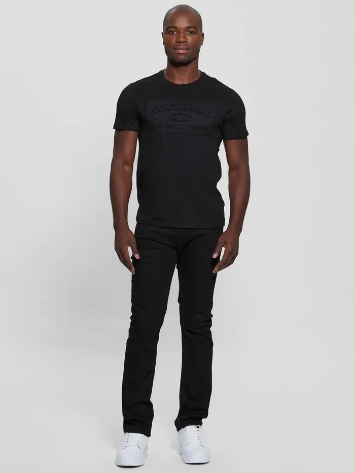 GUESS T Shirts and Tanks Club Logo Tee Black 8211 Men