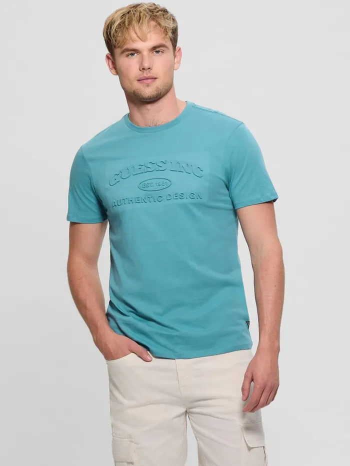 GUESS T Shirts and Tanks Club Logo Tee Black 8211 Men