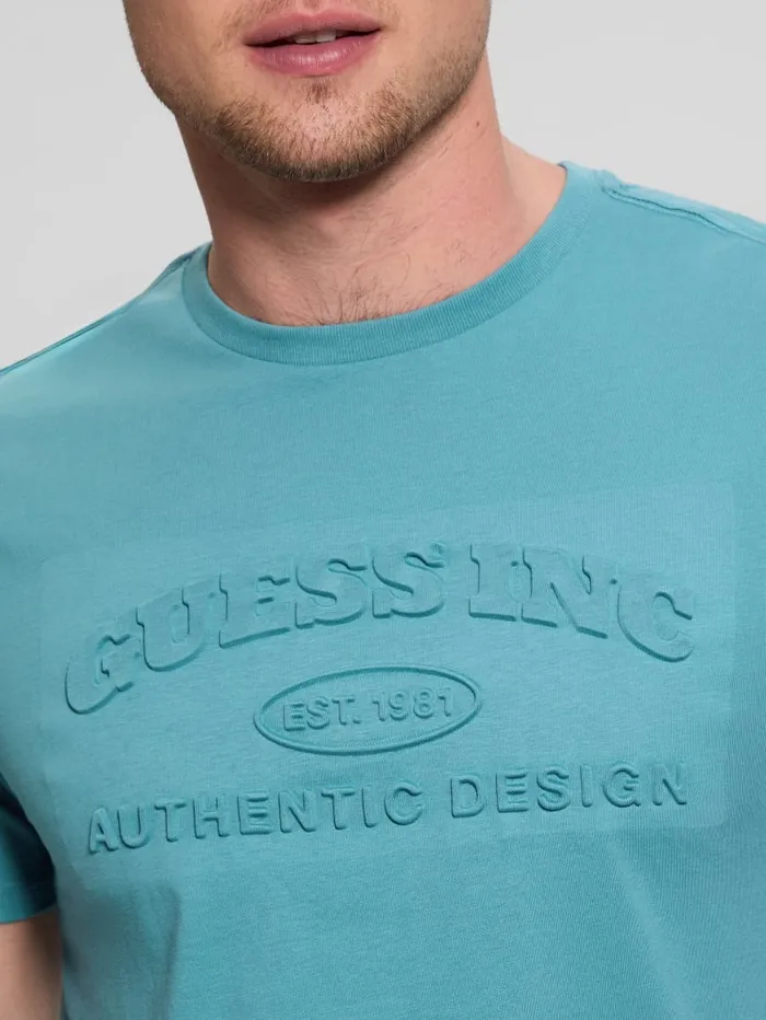 GUESS T Shirts and Tanks Club Logo Tee Black 8211 Men