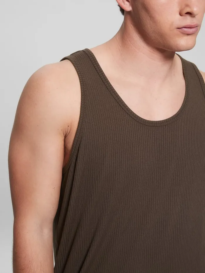 GUESS T Shirts and Tanks Eco Cyrus Ribbed Tank Black 8211 Men