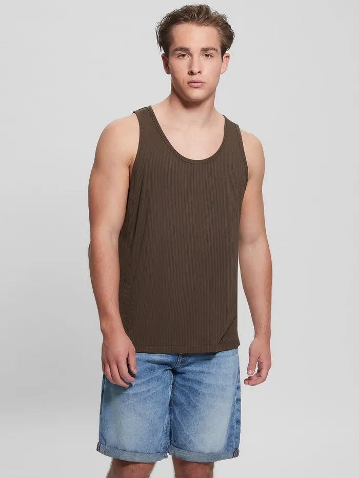 GUESS T Shirts and Tanks Eco Cyrus Ribbed Tank Black 8211 Men