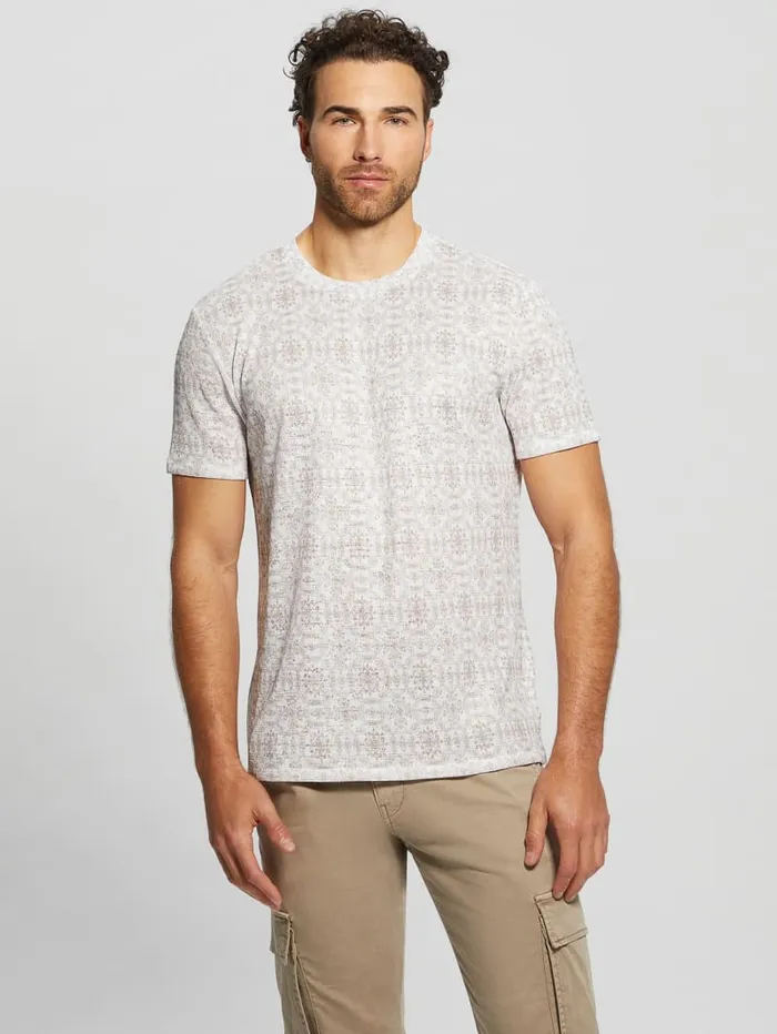 GUESS T Shirts and Tanks Eco Gauze Crewneck Tee White 8211 Men