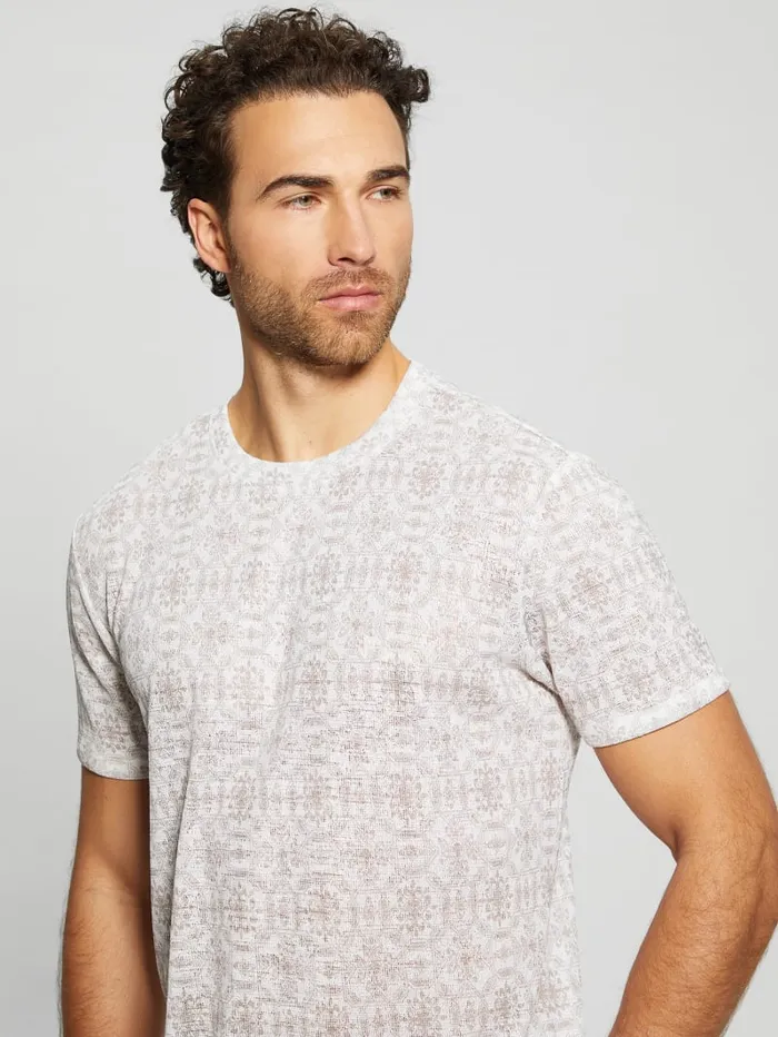 GUESS T Shirts and Tanks Eco Gauze Crewneck Tee White 8211 Men