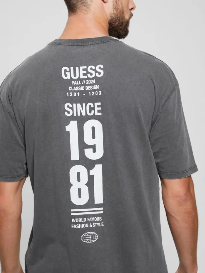 GUESS T Shirts and Tanks Eco Late Nights Crewneck Tee Gray 8211 Men