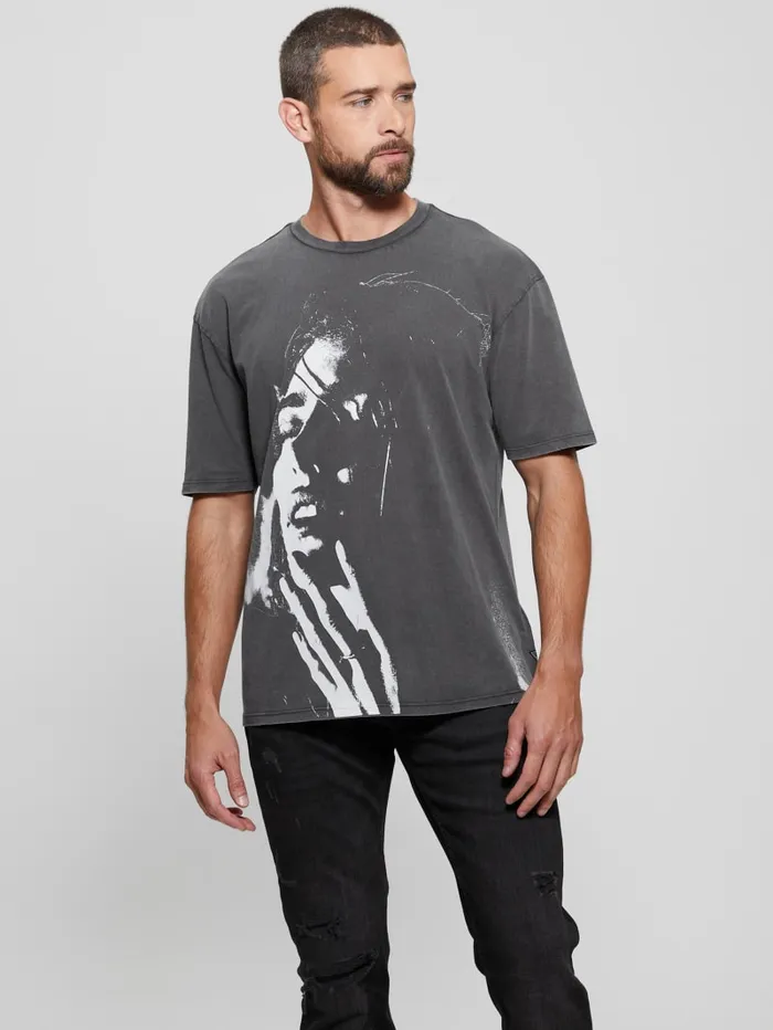 GUESS T Shirts and Tanks Eco Late Nights Crewneck Tee Gray 8211 Men