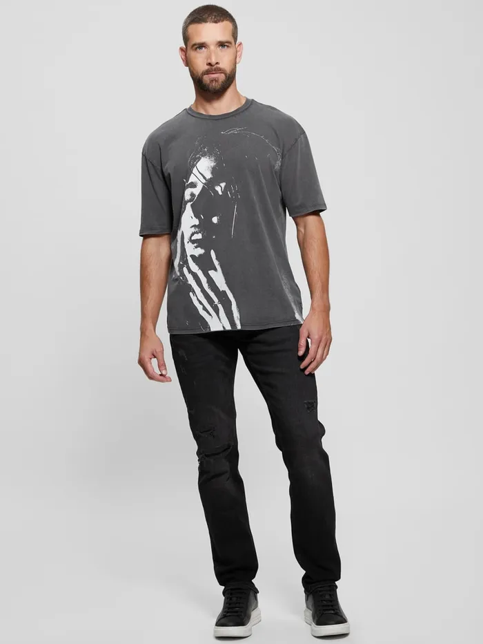 GUESS T Shirts and Tanks Eco Late Nights Crewneck Tee Gray 8211 Men