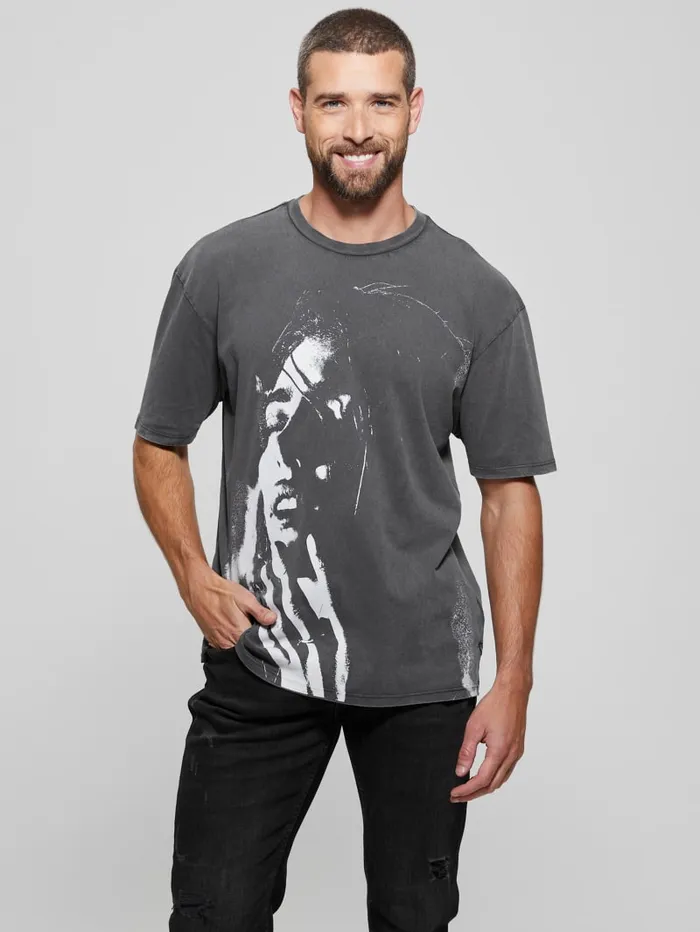 GUESS T Shirts and Tanks Eco Late Nights Crewneck Tee Gray 8211 Men