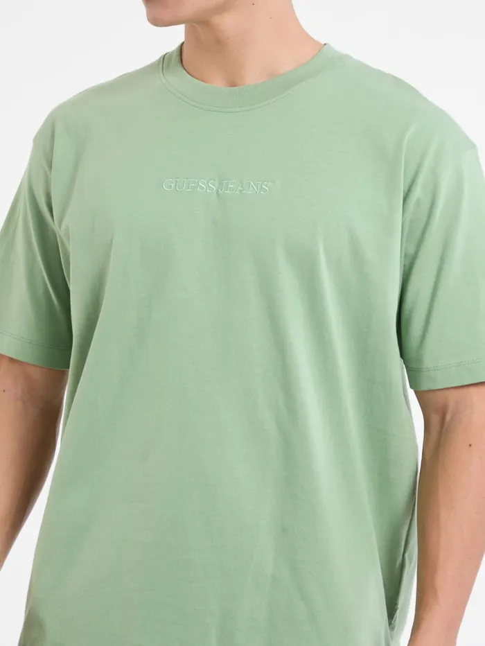 GUESS T Shirts and Tanks Embroidered Logo Tee Green 8211 Men