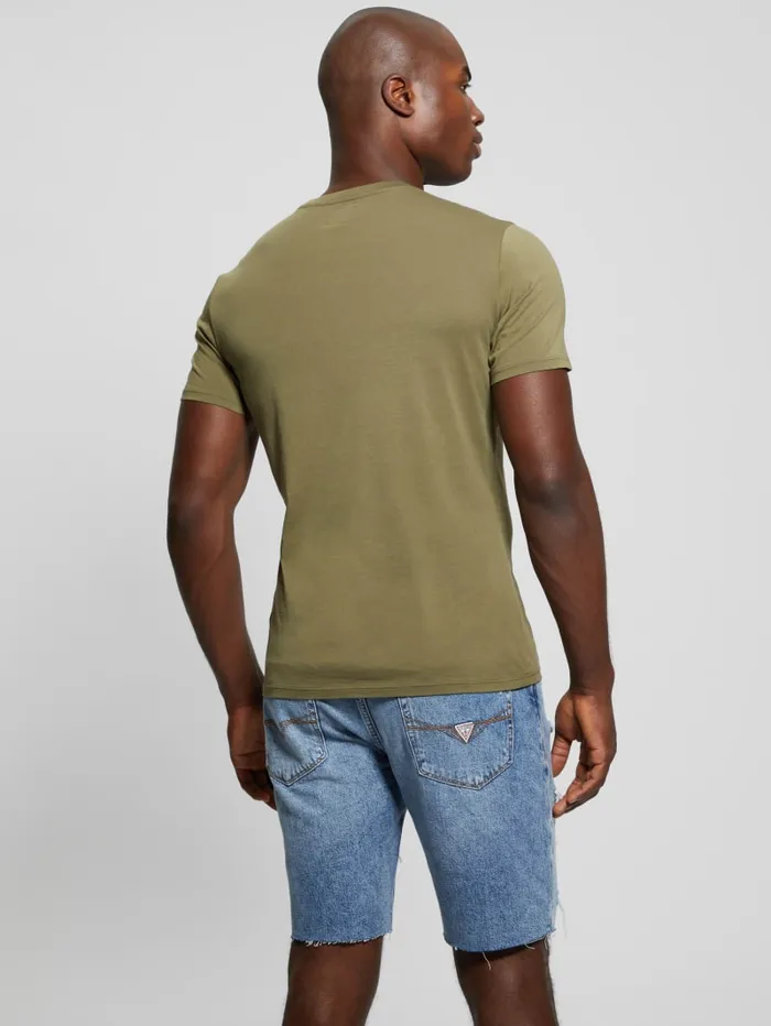 GUESS T Shirts and Tanks Embroidered Signature Tee White 8211 Men