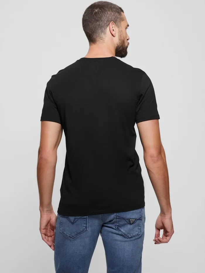 GUESS T Shirts and Tanks Embroidered Signature Tee White 8211 Men