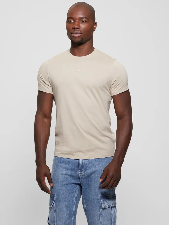 GUESS T Shirts and Tanks Embroidered Signature Tee White 8211 Men
