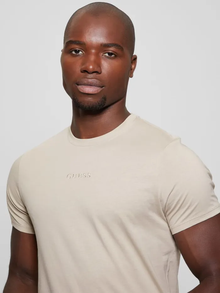 GUESS T Shirts and Tanks Embroidered Signature Tee White 8211 Men