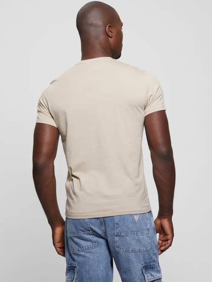 GUESS T Shirts and Tanks Embroidered Signature Tee White 8211 Men