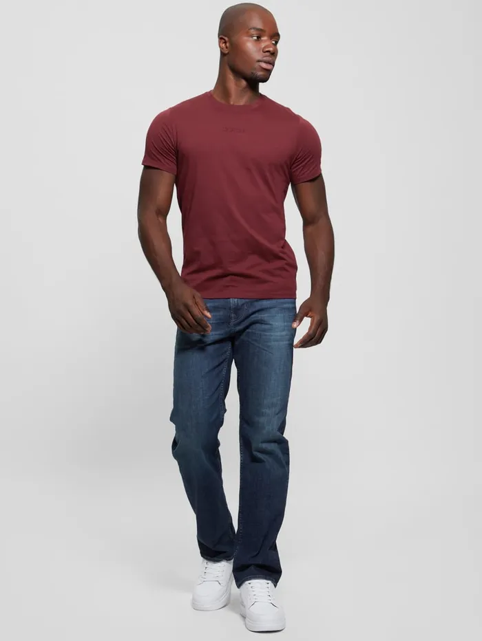 GUESS T Shirts and Tanks Embroidered Signature Tee White 8211 Men
