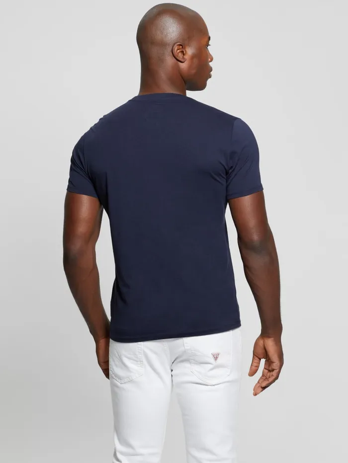 GUESS T Shirts and Tanks Embroidered Signature Tee White 8211 Men