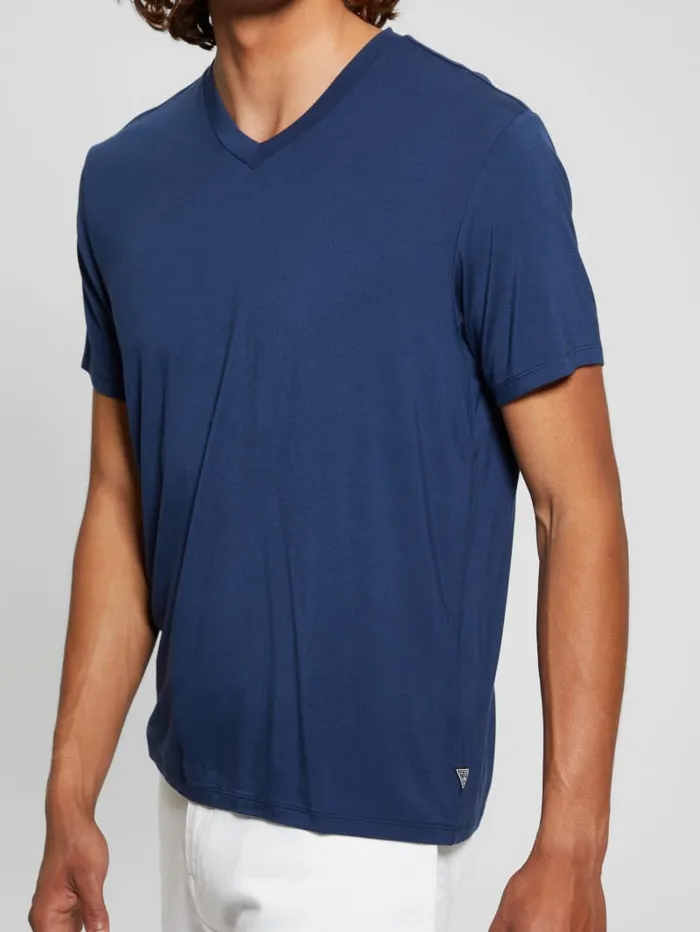 GUESS T Shirts and Tanks Heavy Jersey VNeck Tee Beige 8211 Men
