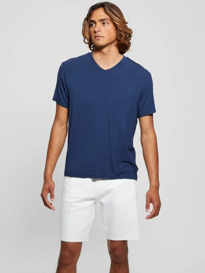 GUESS T Shirts and Tanks Heavy Jersey VNeck Tee Beige 8211 Men