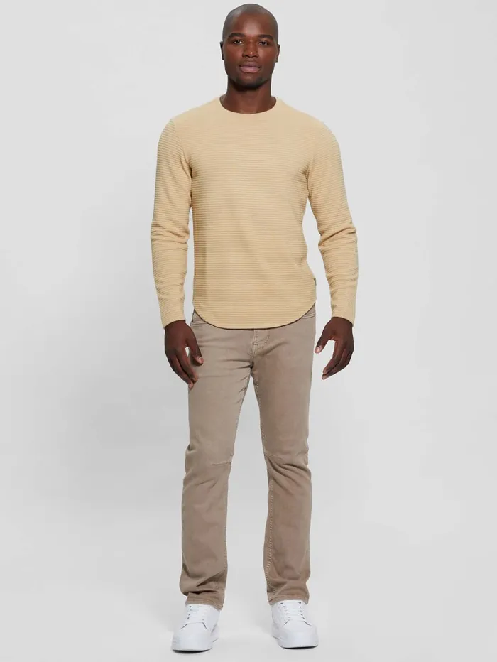GUESS T Shirts and Tanks Hudson Linear Texture Tee Beige 8211 Men