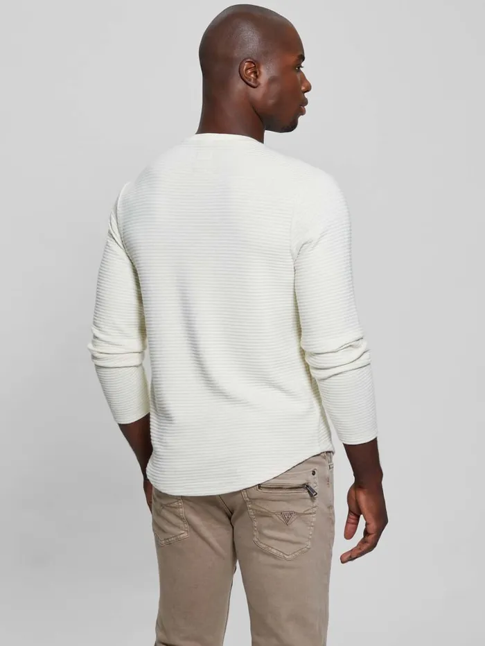 GUESS T Shirts and Tanks Hudson Linear Texture Tee Beige 8211 Men