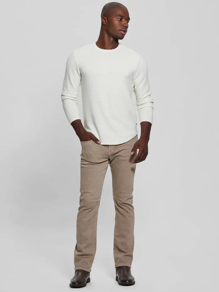 GUESS T Shirts and Tanks Hudson Linear Texture Tee Beige 8211 Men