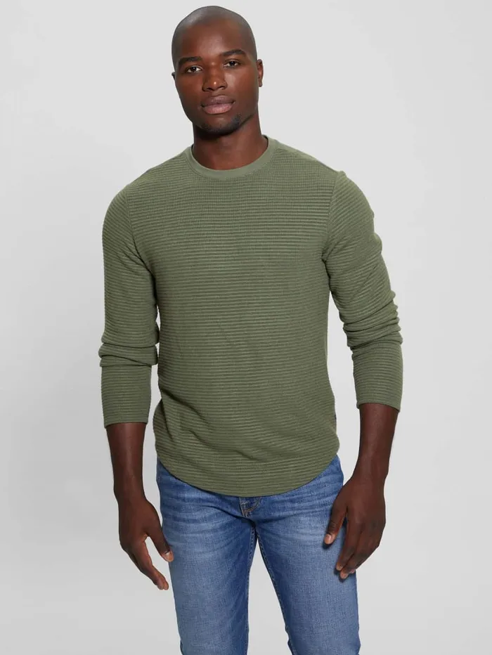 GUESS T Shirts and Tanks Hudson Linear Texture Tee Beige 8211 Men
