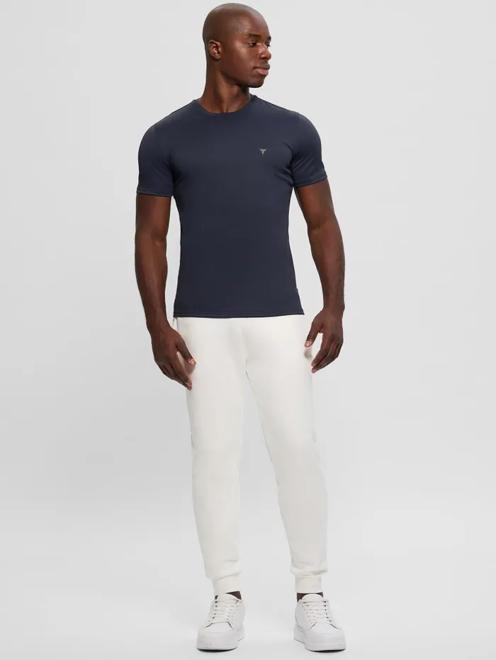 GUESS T Shirts and Tanks Signature Crewneck Tee Blue 8211 Men
