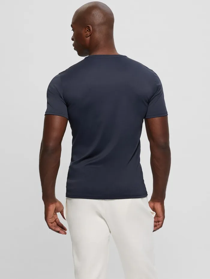 GUESS T Shirts and Tanks Signature Crewneck Tee Blue 8211 Men