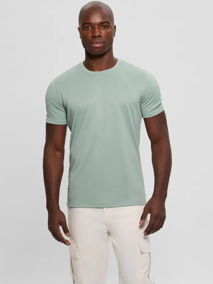 GUESS T Shirts and Tanks Signature Crewneck Tee Blue 8211 Men