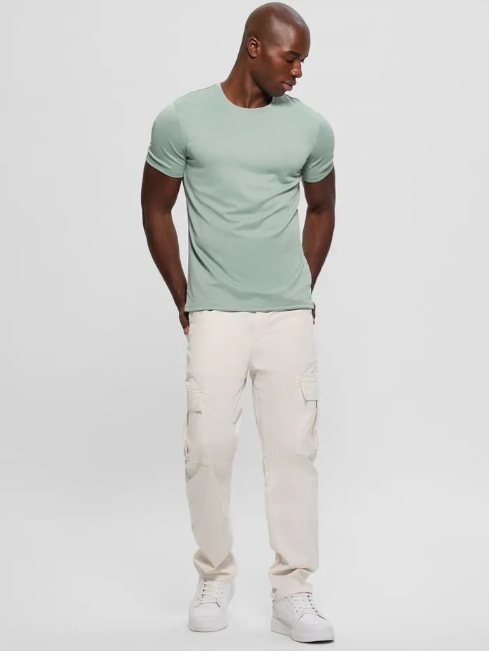 GUESS T Shirts and Tanks Signature Crewneck Tee Blue 8211 Men