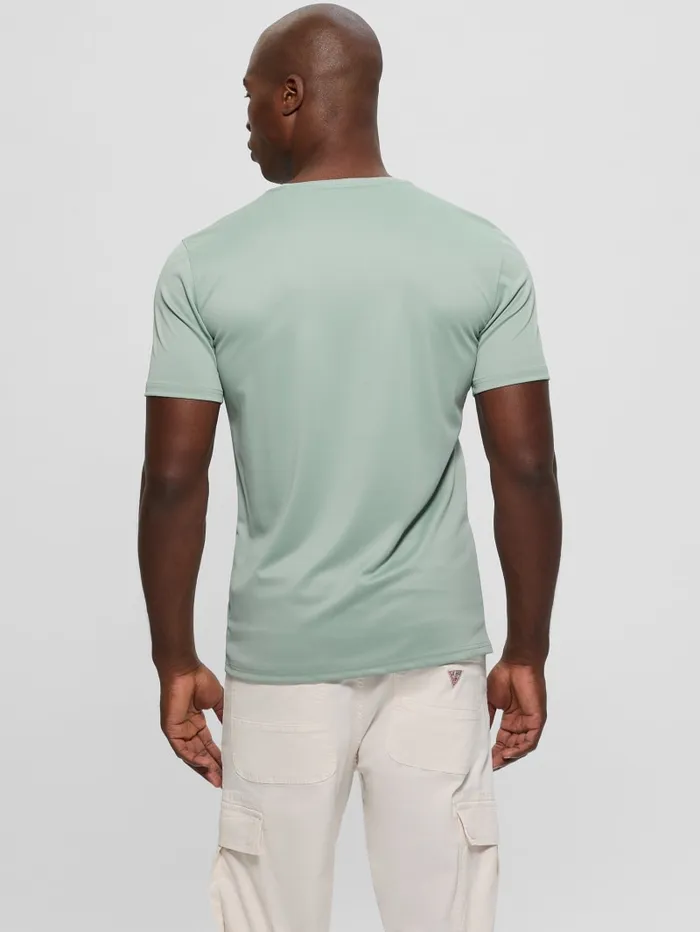 GUESS T Shirts and Tanks Signature Crewneck Tee Blue 8211 Men