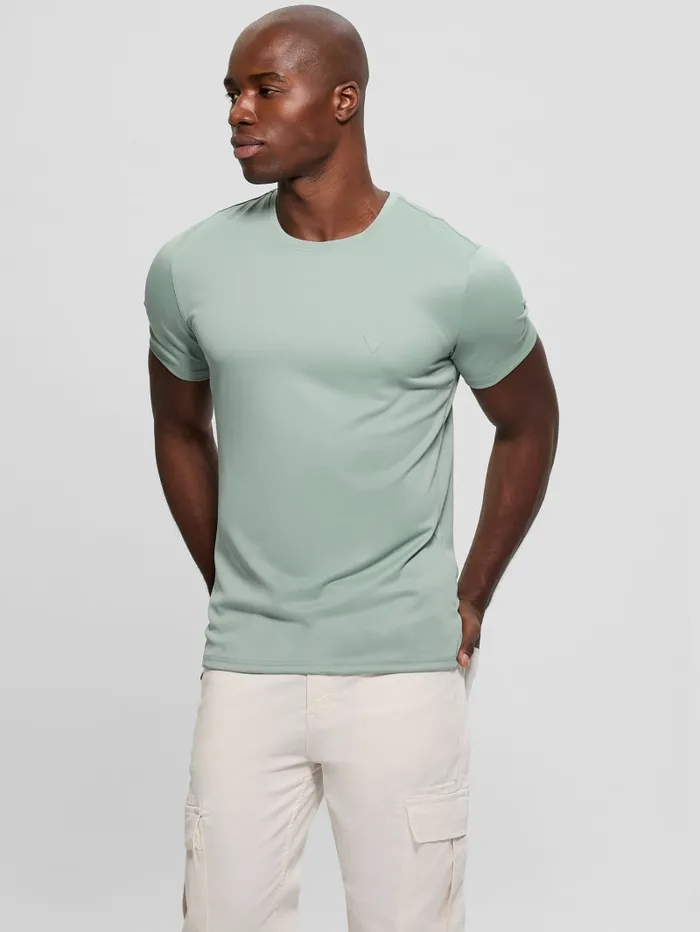 GUESS T Shirts and Tanks Signature Crewneck Tee Blue 8211 Men