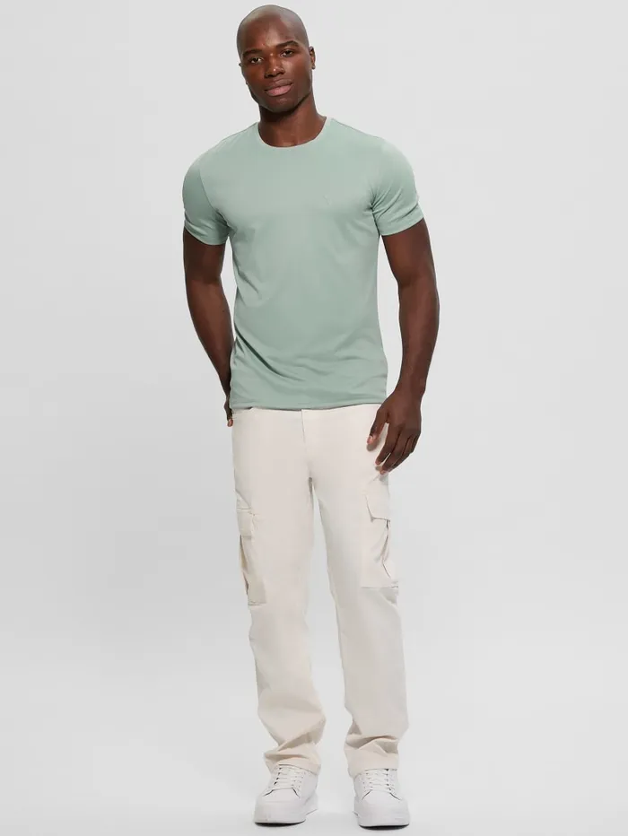 GUESS T Shirts and Tanks Signature Crewneck Tee Blue 8211 Men