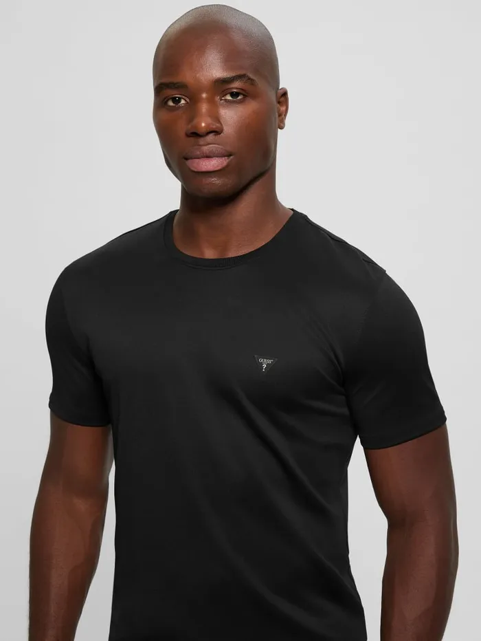 GUESS T Shirts and Tanks Signature Crewneck Tee Blue 8211 Men