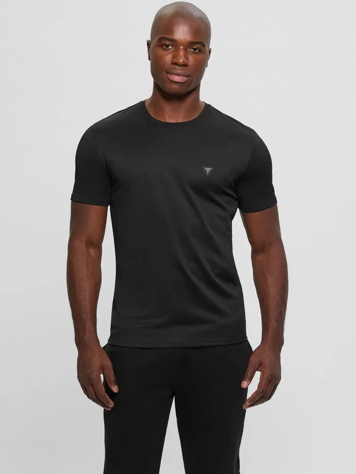 GUESS T Shirts and Tanks Signature Crewneck Tee Blue 8211 Men