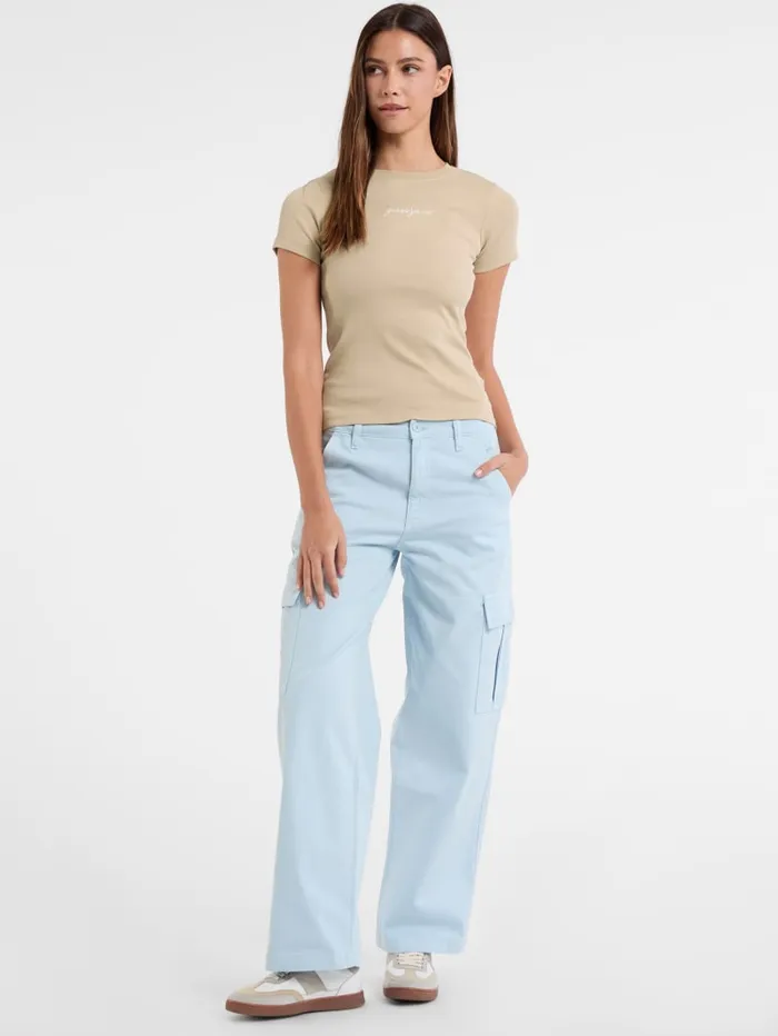 GUESS Tops and Tees Eco Crewneck Logo Tee Blue 8211 Women