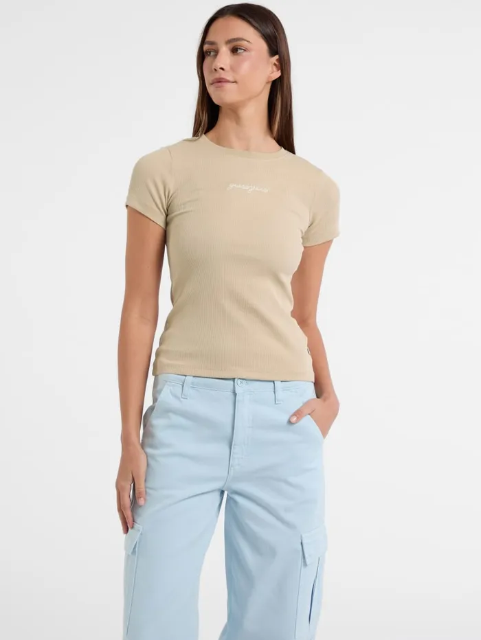 GUESS Tops and Tees Eco Crewneck Logo Tee Blue 8211 Women