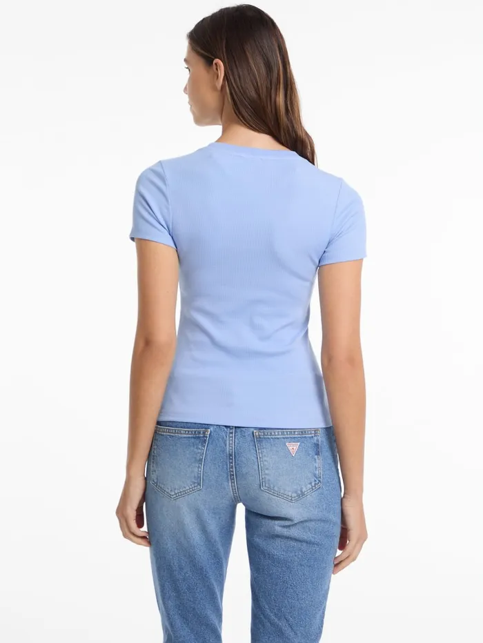 GUESS Tops and Tees Eco Crewneck Logo Tee Blue 8211 Women