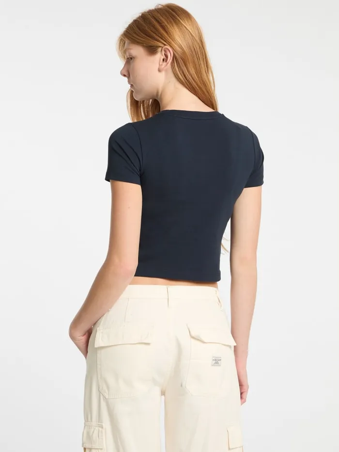 GUESS Tops and Tees Eco Vintage Printed Logo Tee Blue 8211 Women