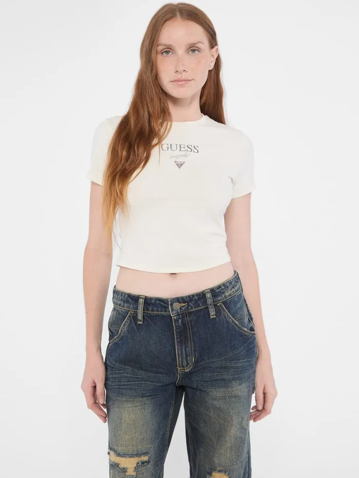 GUESS Tops and Tees Originals Baker Baby Tee Purple 8211 Women