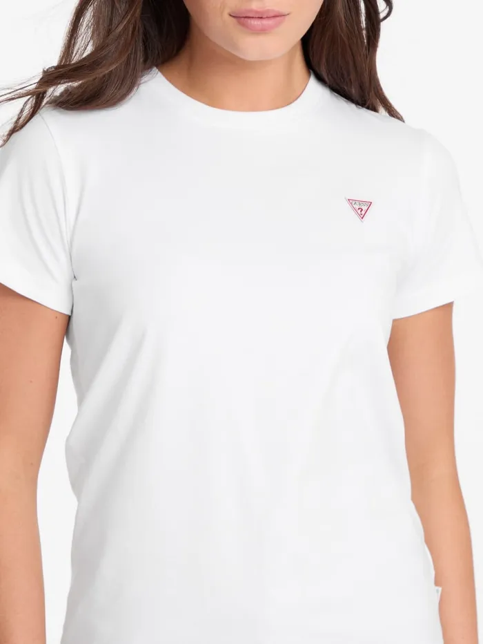 GUESS Tops Classic Mini Triangle Tee White 8211 Women