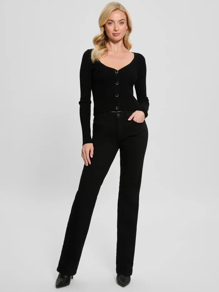 GUESS Tops Eco Katelyn Crop Cardigan Black 8211 Women