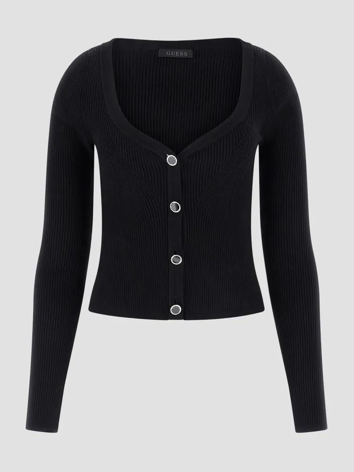 GUESS Tops Eco Katelyn Crop Cardigan Black 8211 Women