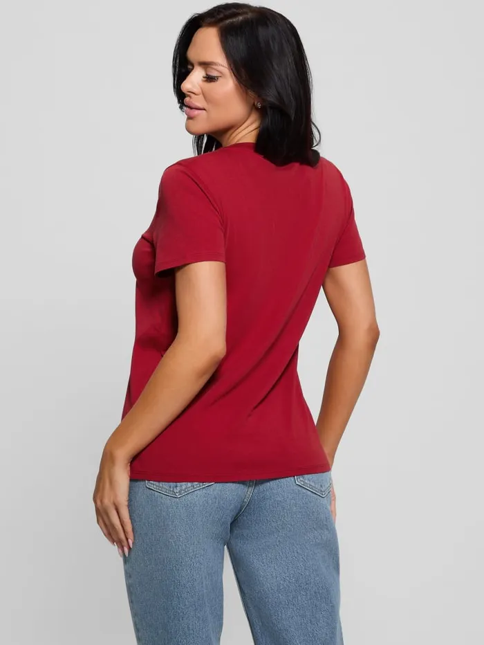 GUESS Tops Eco Lace Logo Easy Tee Red 8211 Women