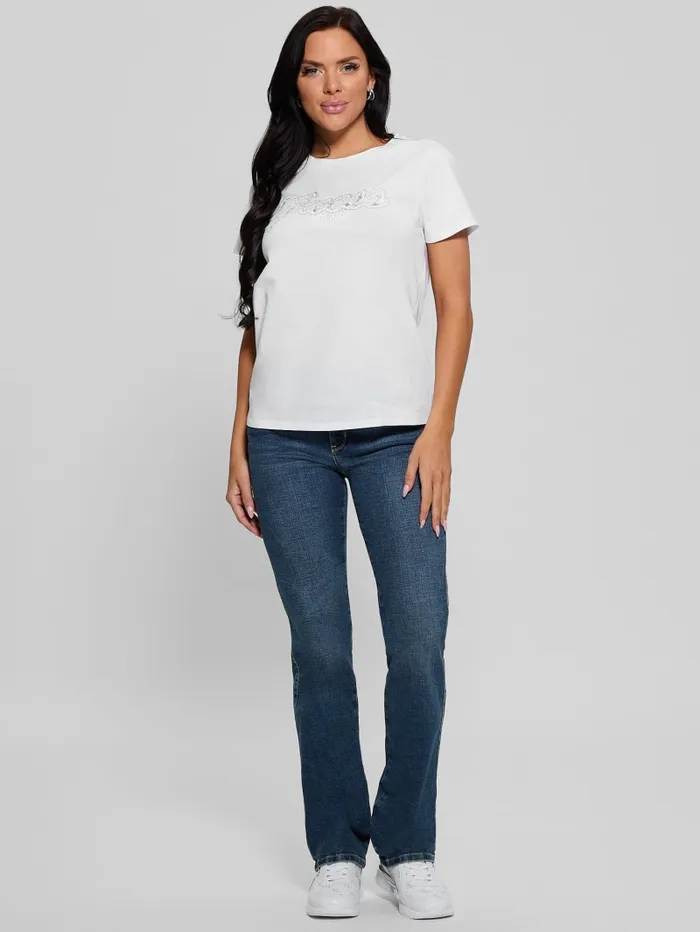 GUESS Tops Eco Lace Logo Easy Tee Red 8211 Women