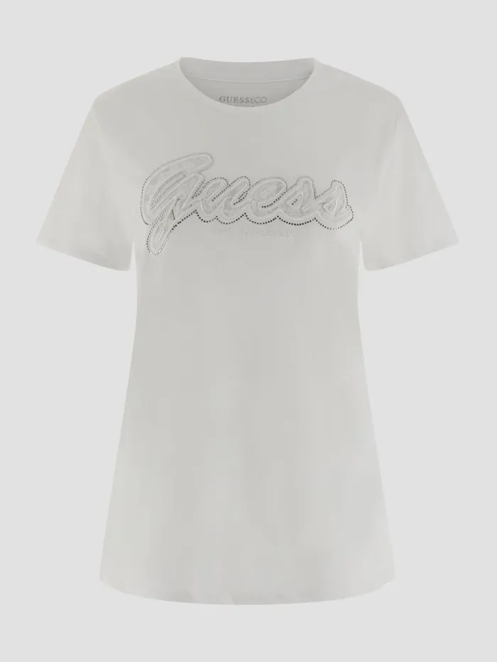 GUESS Tops Eco Lace Logo Easy Tee Red 8211 Women